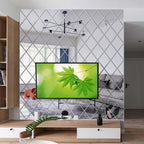 Oglinzi Decorative Autoadezive Diamond Mirror Set 35 Piese Acrilice pentru Perete, Design Modern 3D
