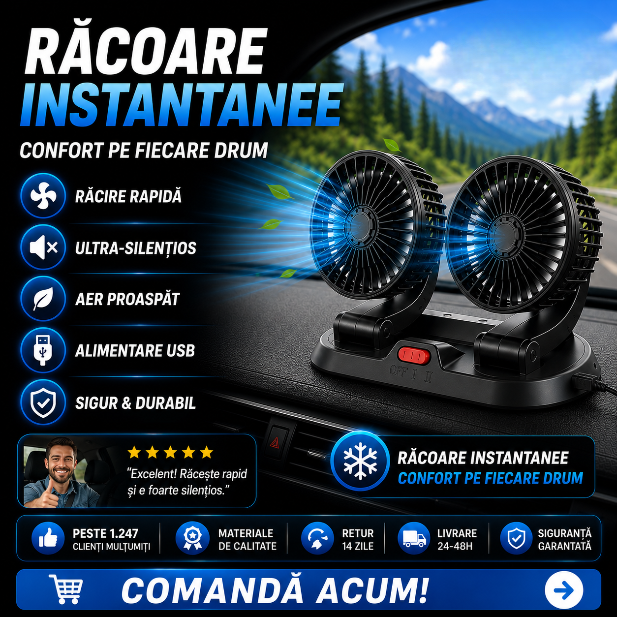 Dublu Ventilator Auto VentiCool™