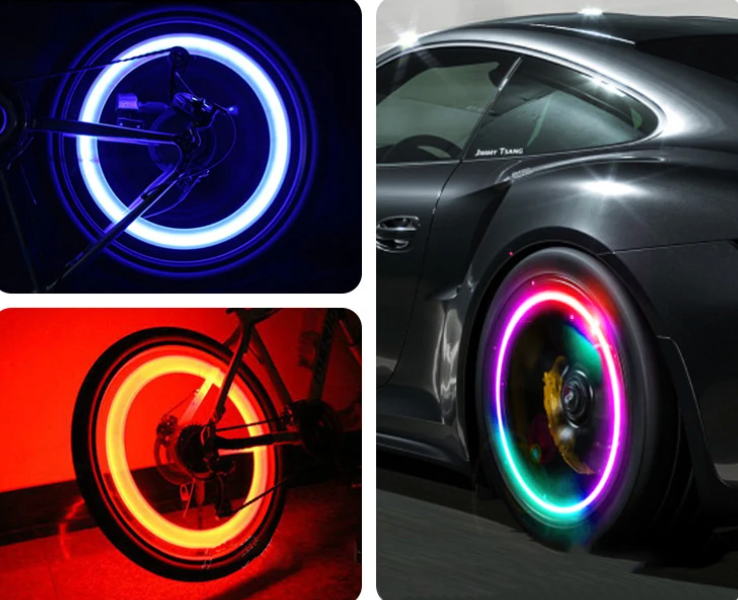Sada 4 Krytov Kolies S LED Svetlami Vodotesné