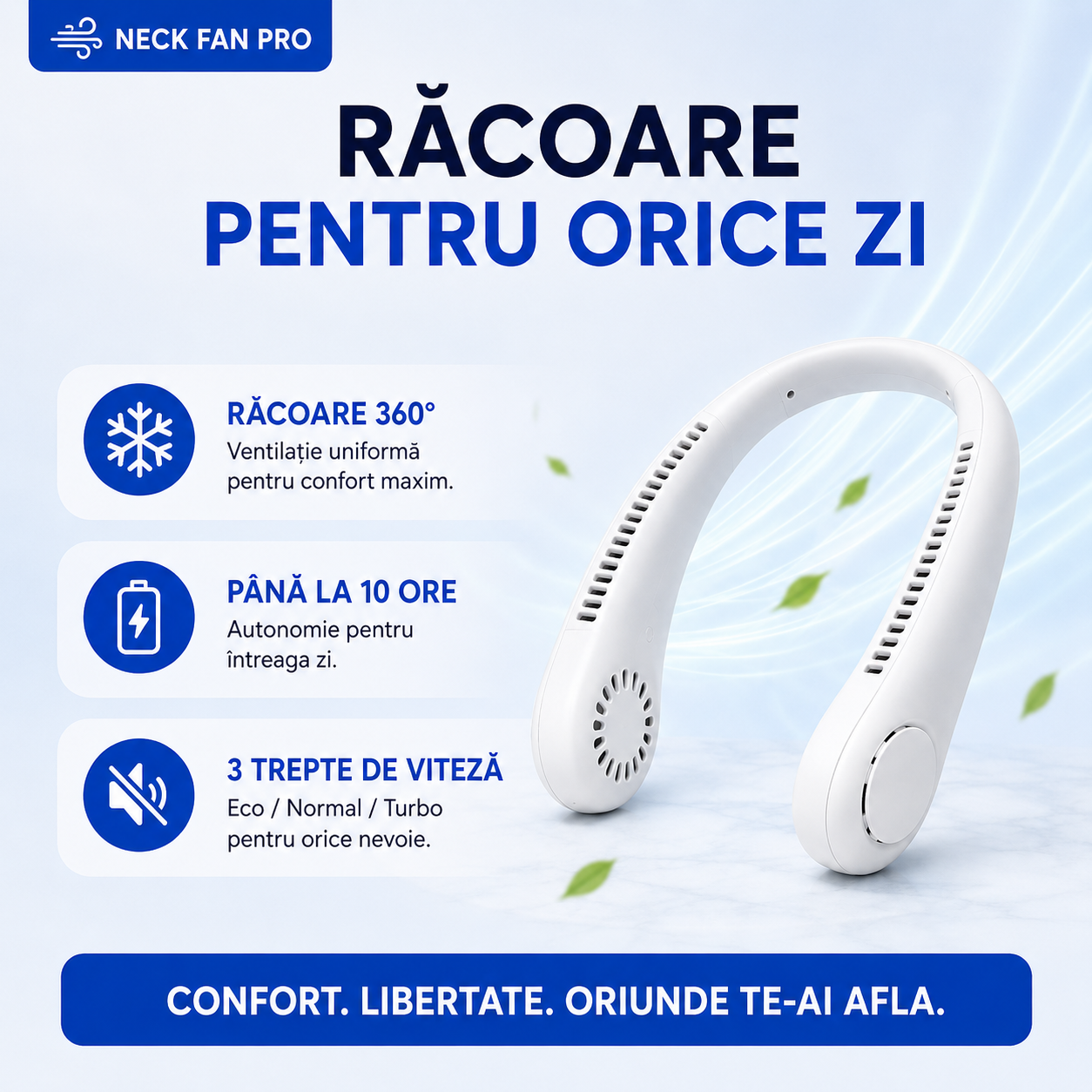 Ventilator Reîncărcabil pentru Gât
