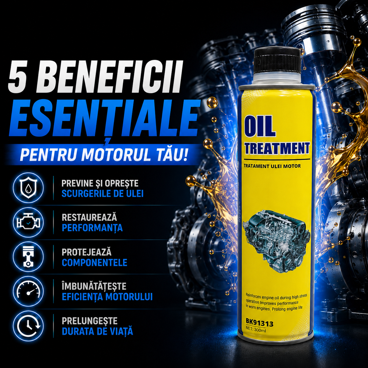 Aditiv Oprire Scurgeri Ulei Motor 300 ml