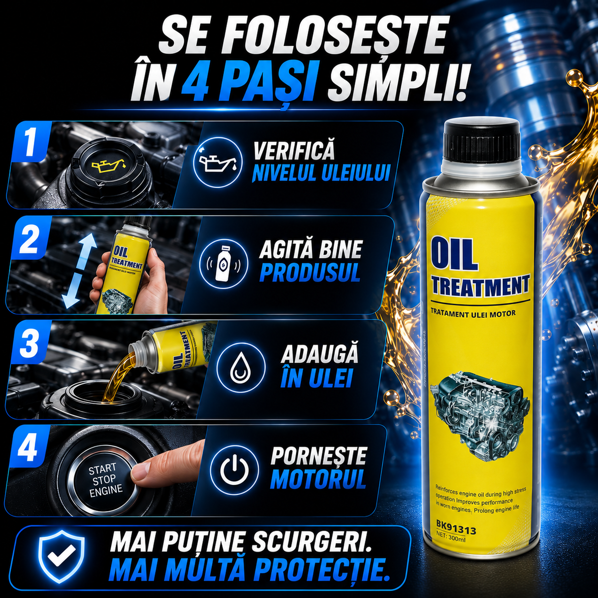 Aditiv Oprire Scurgeri Ulei Motor 300 ml