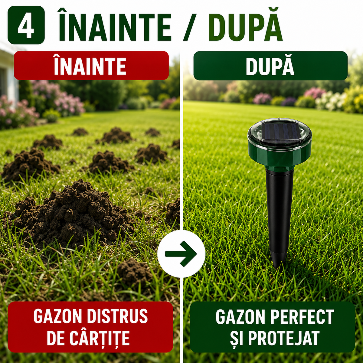 Aparat Solar cu Ultrasunete pentru Protecția Grădinii