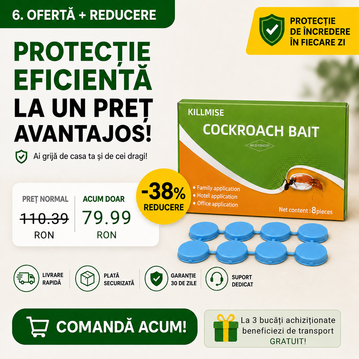 Pastile Anti Gândaci MoohSpry 8 Bucăți