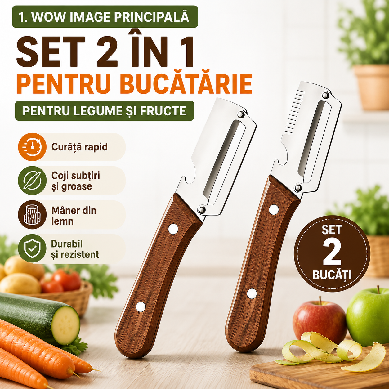 Curățător 2 în 1 pentru Legume și Fructe