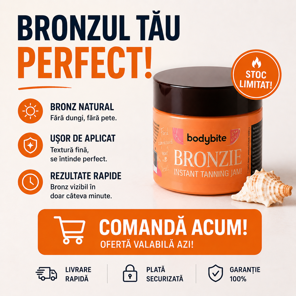 Cremă de Bronzare cu Efect Natural Bronzie