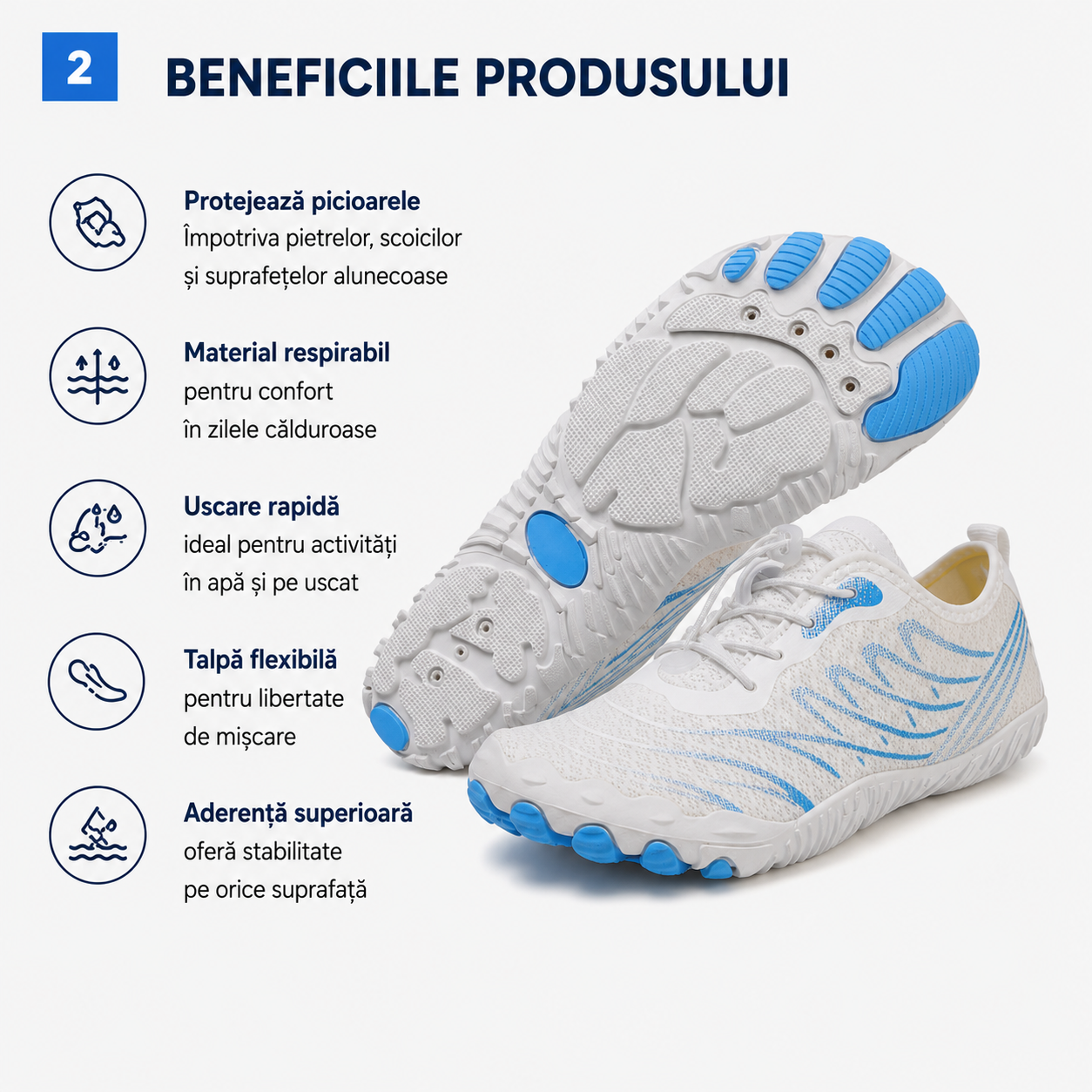 Încălțăminte de Mers prin Apă cu Talpă Antiderapantă Confort și Protecție la Fiecare Pas