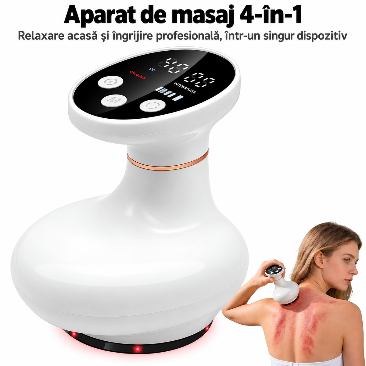 Aparat Masaj Anticelulita 4 în 1 cu Vacuum și Căldură