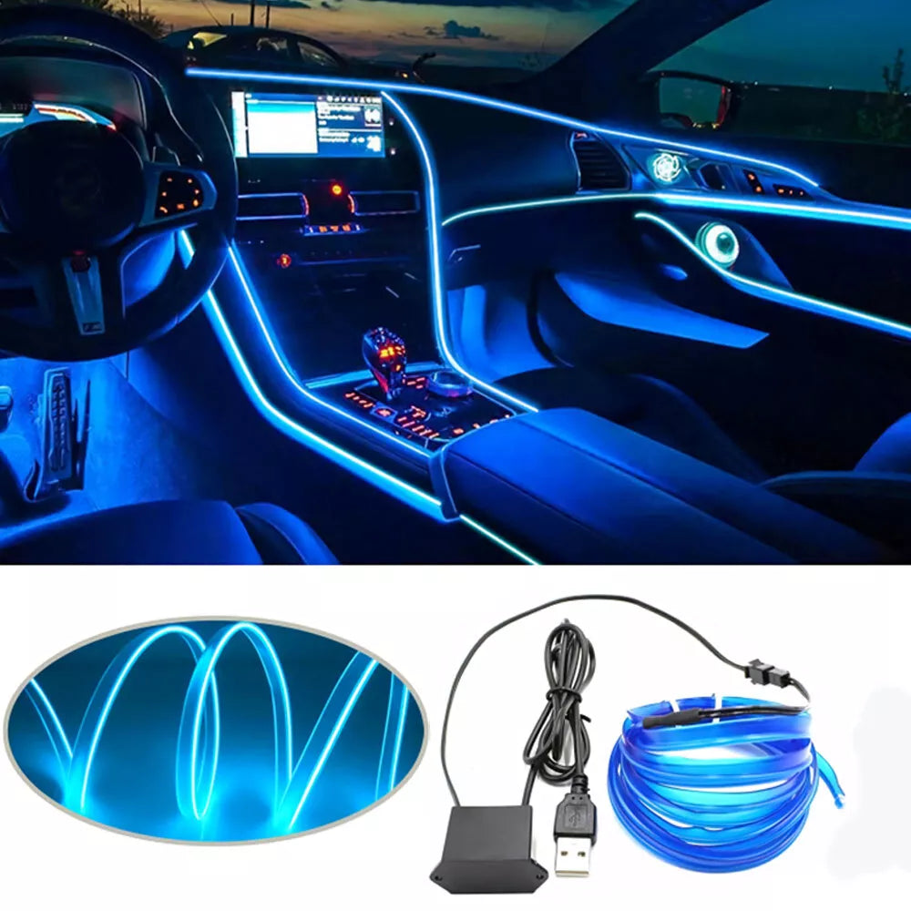 Lumini Led Auto Ambient Blue 1+1 Gratuit