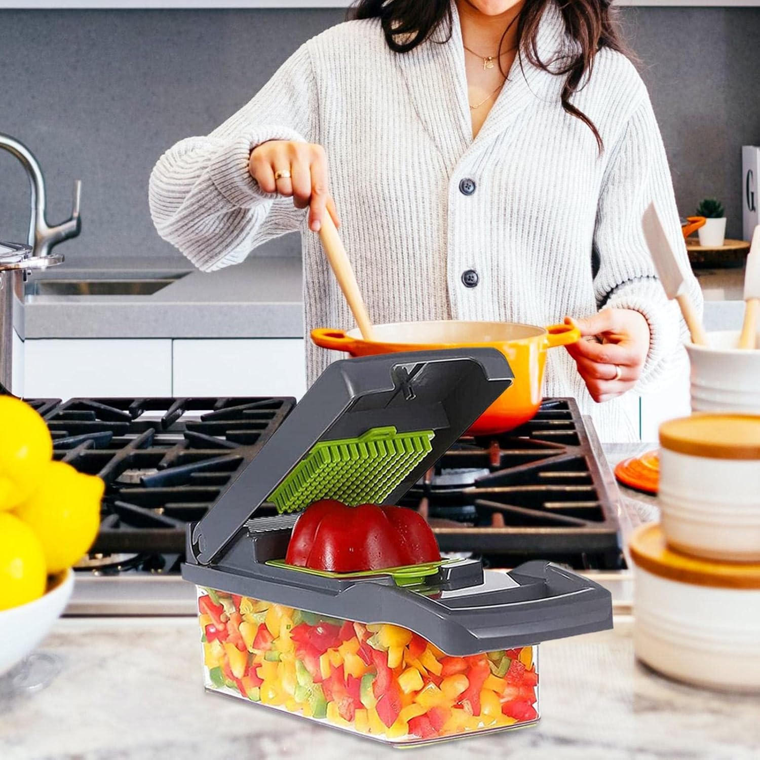 Večnamenska Ribež Za Zelenjavo In Sadje, Nerjaveče Rezila 🥕🥒🍎