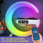 Lampa 3 v 1 - RGB Smart Light, Bezdrátové Rychlé Nabíjení, Bluetooth Reproduktor