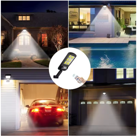 Solárne pouličné osvetlenie LED reflektor so 6 panelmi, 400W