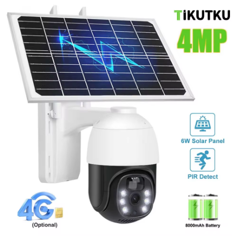 Camera de Supraveghere 4G cu Panou Solar 20w, Inregistrare 24h/7, FullHD
