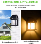 Lampă Led de Perete Vintage cu încărcare Solară