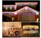 DazSpirit Vianočné svetlá s efektom icicle pre vonkajšie/interiérové použitie, 10m, 360 LED diód, s prívodným káblom