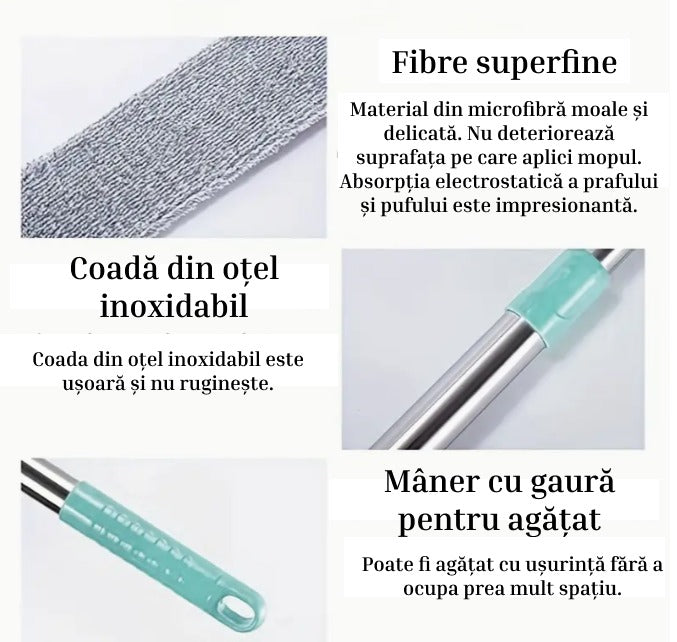 Mop Cu Coada Telescopica Pentru Spatii Inguste