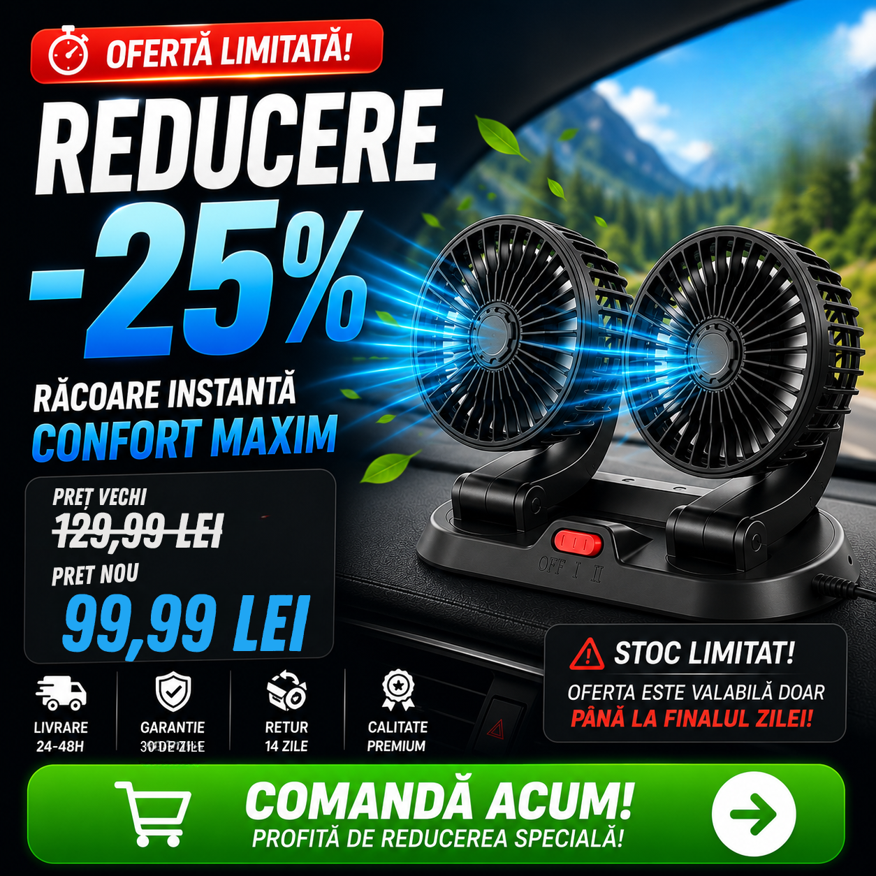 Dublu Ventilator Auto VentiCool™